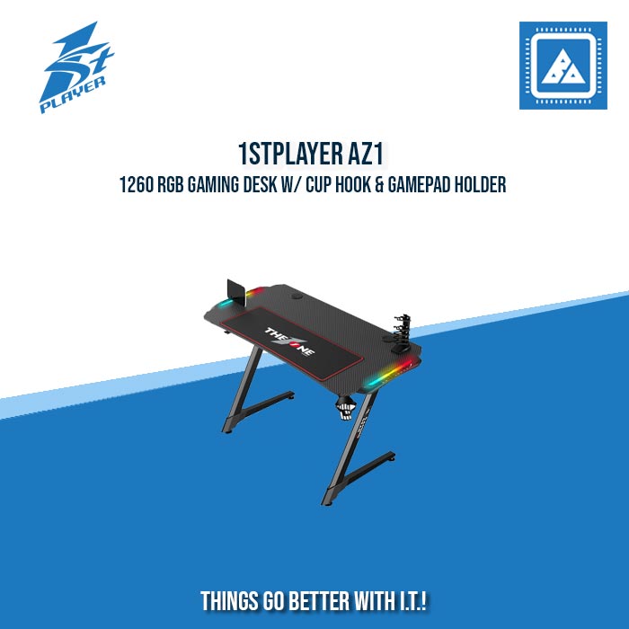 1STPLAYER AZ1-1260 RGB GAMING DESK W/ CUP HOOK & GAMEPAD HOLDER 1STPLAYER AZ1-1260 RGB GAMING DESK W/ CUP HOOK & GAMEPAD HOLDER